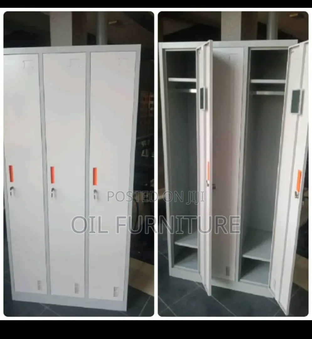 Heavy-Duty 3-Compartment Steel Personnel Locker With Locks