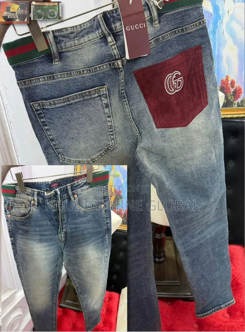 *Original Luxury Design Gucci Jacket and Gucci Jeans 👖 Combo Outfit