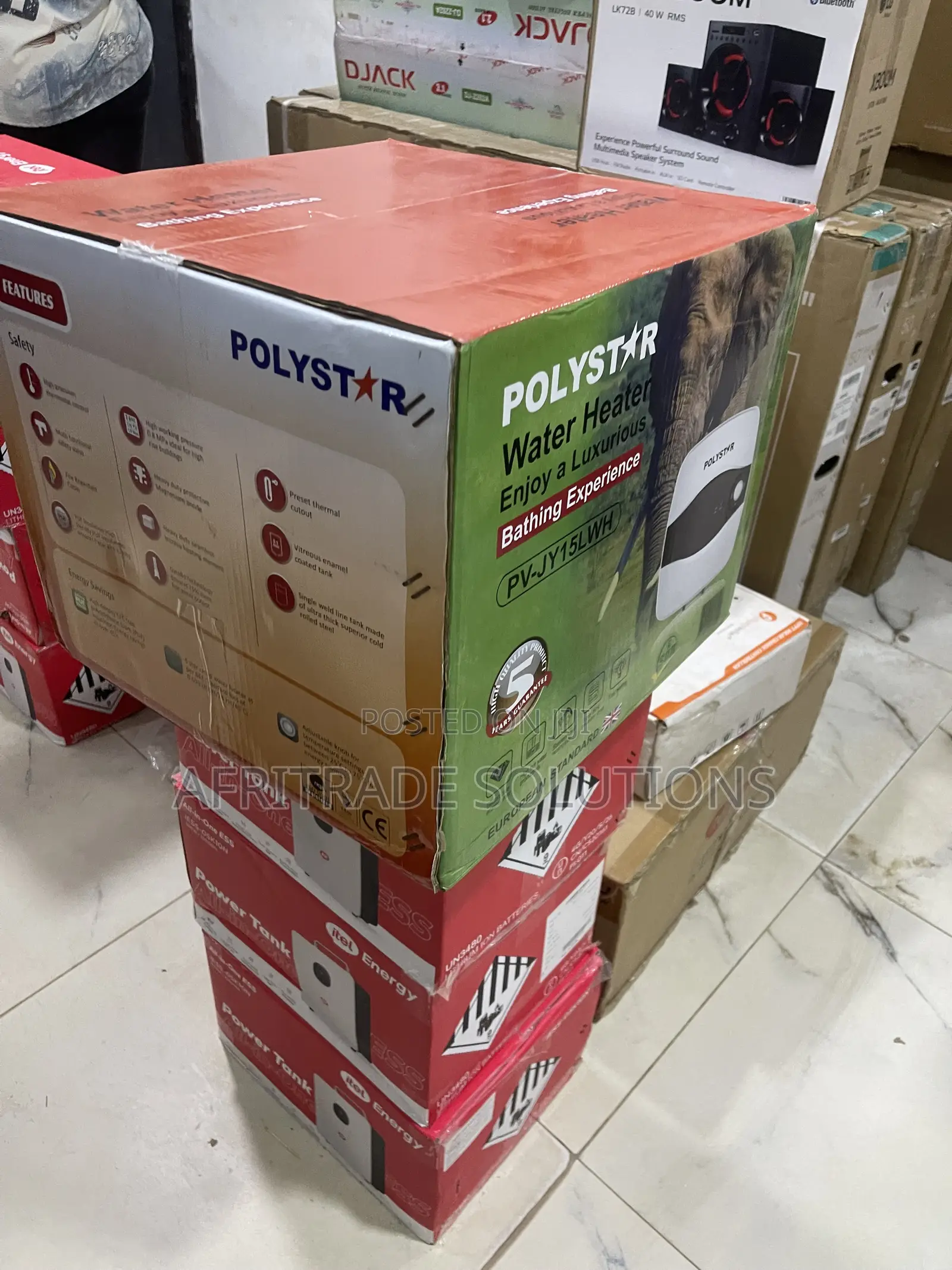 Polystar PV-JY15LWH 15L Electric Heater for Hot Water