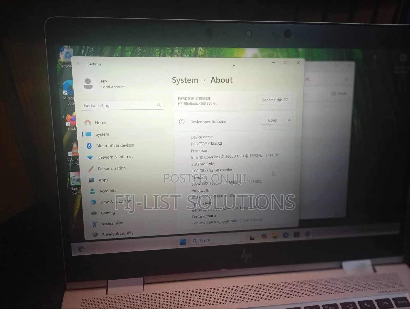 Laptop HP EliteBook 830 G6 8GB Intel Core i7 SSD 256GB