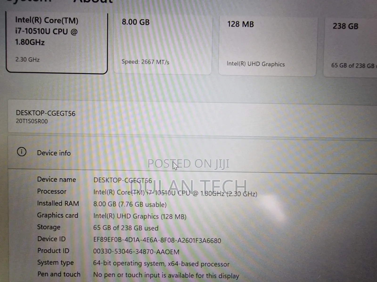 Laptop Lenovo ThinkPad T14s Gen 1 8GB Intel Core i7 SSD 256GB