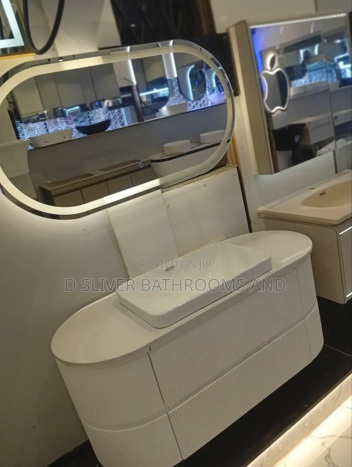 Double Bathroom Cabinet With Wash Hand Basins LED Mirrors