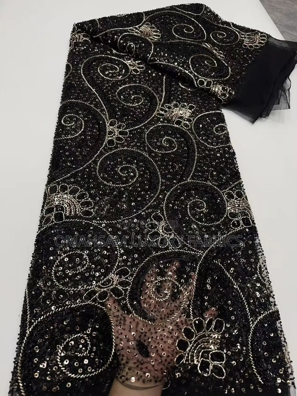 Fully Handbeaded Lace