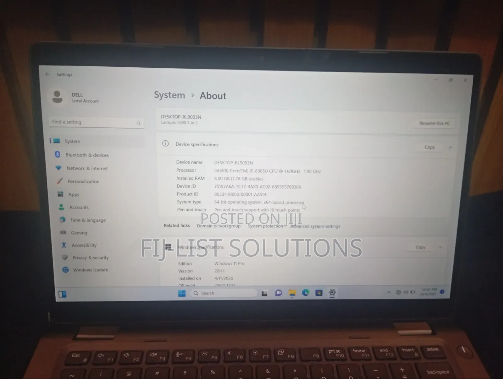 Laptop Dell Latitude 5300 8GB Intel Core i5 SSD 256GB