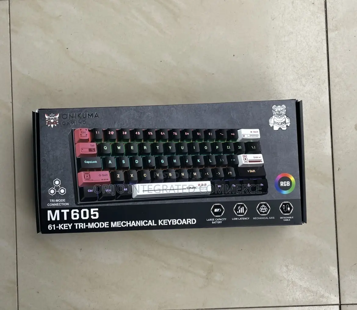 Onikuma Gaming Mt605 61-Key Tri-Mode Mechanical Keyboard