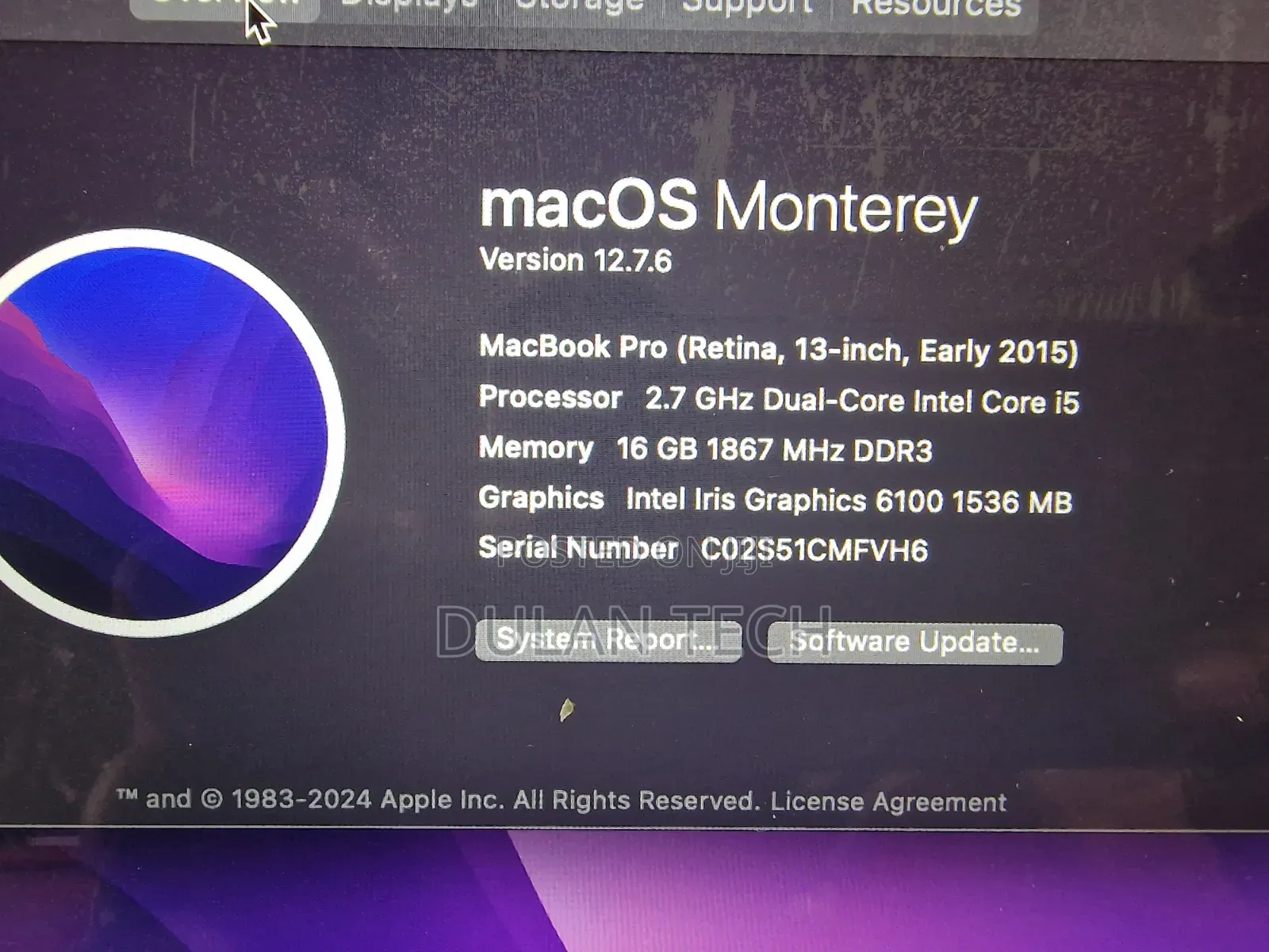 Laptop Apple MacBook Pro 2015 16GB Intel Core i5 SSD 256GB