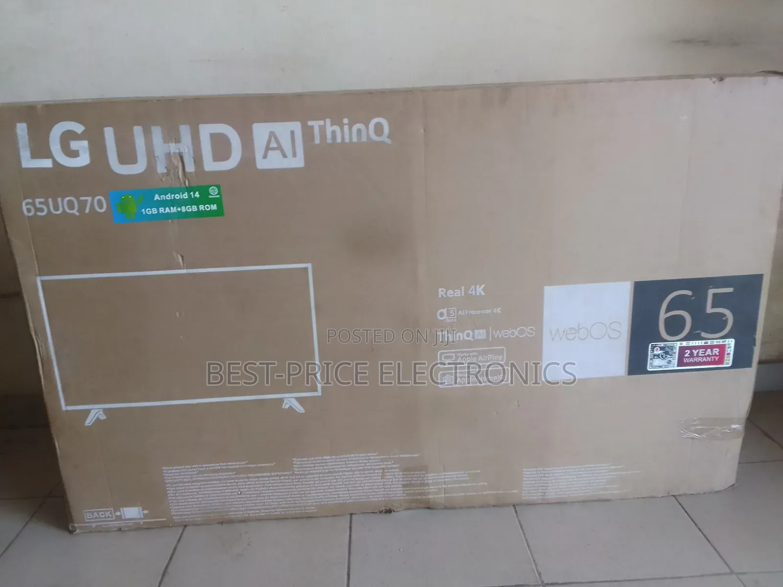 65 Inches LG WebOS Thinq UHD HDR With Full Smart TV Options