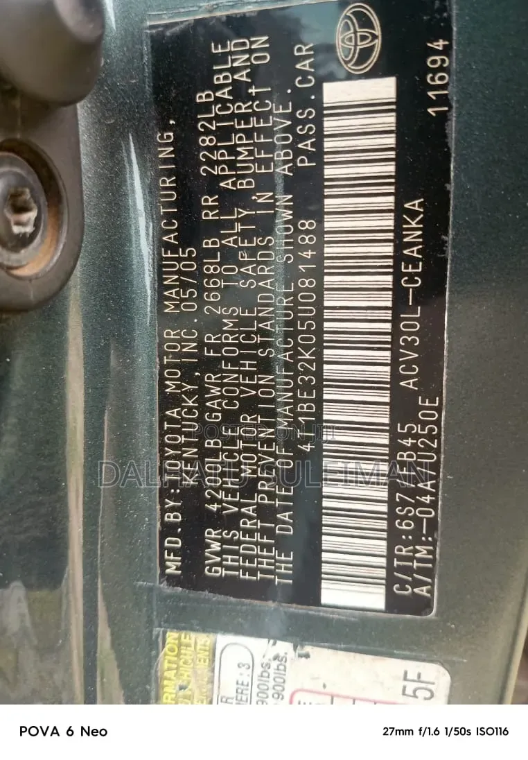 Toyota Camry 2005 Green