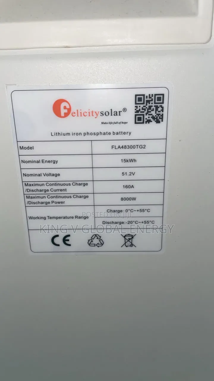 Felicity 8kva/48v Hybrid Inverter+15kwh/48v Lithium Battery System