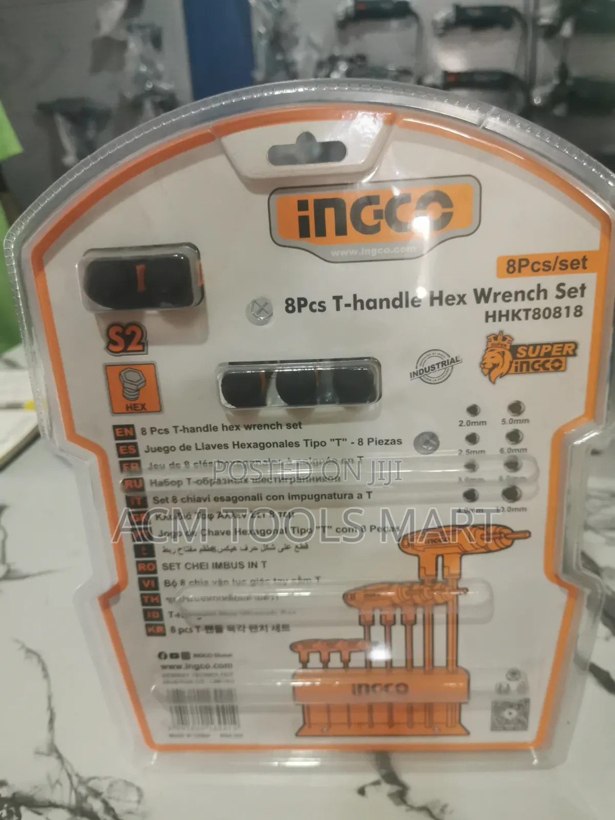 INGCO 8-Piece T-Handle Hex Wrench Set – HHKT80818