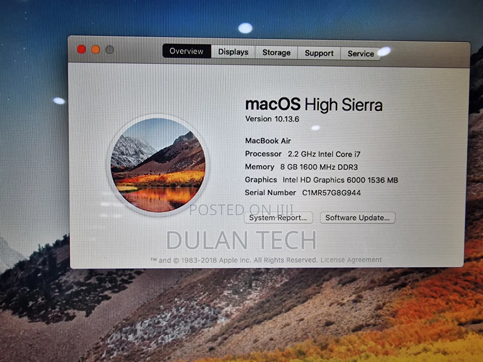 Laptop Apple MacBook Air 2015 8GB Intel Core i7 SSD 128GB