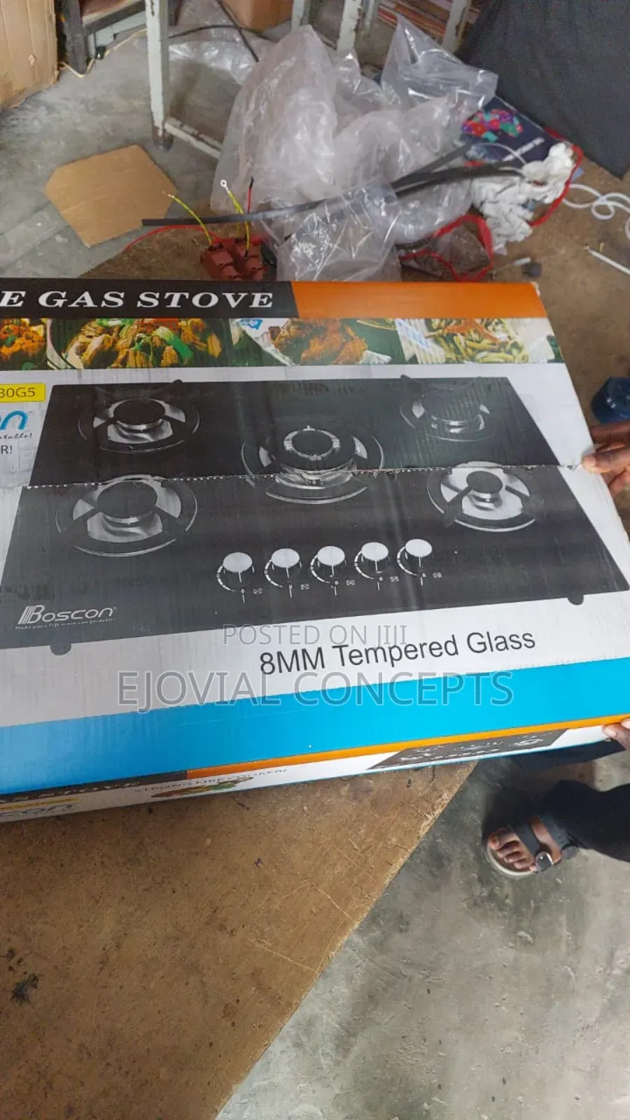 Boscon 5 Burner Built-in Cooker Gas Hob Tempered Glass