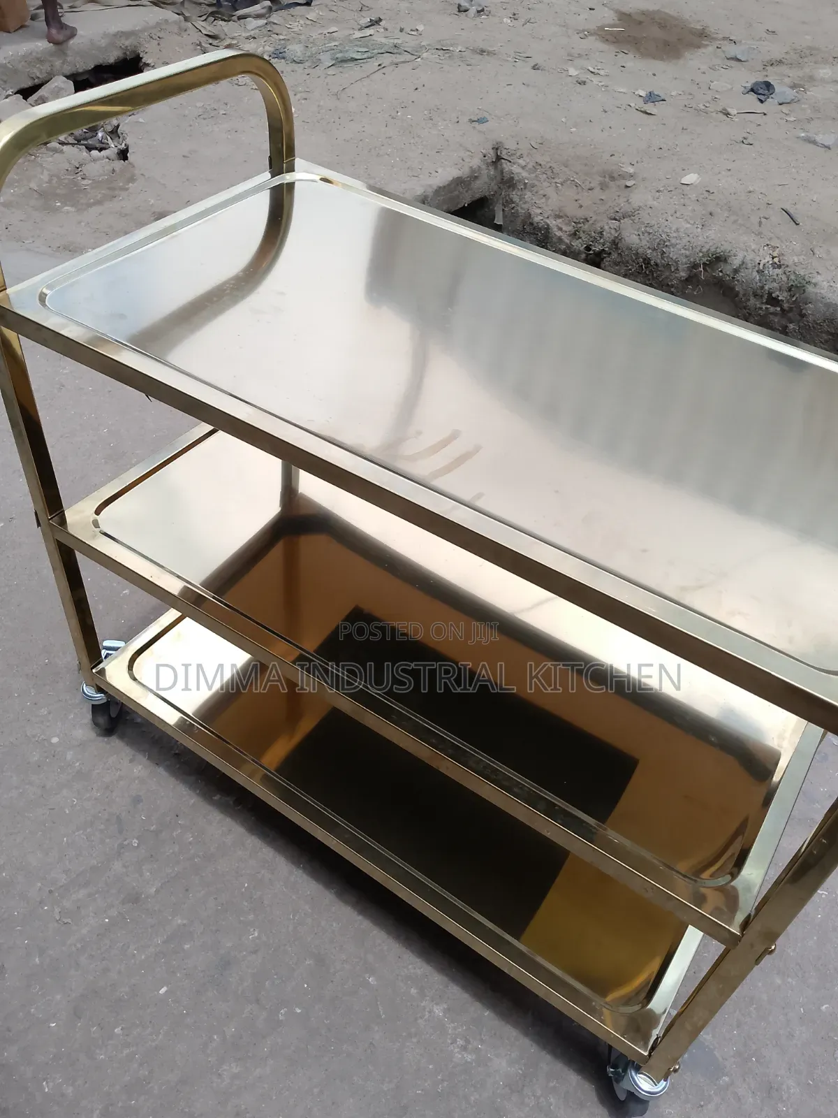 3 Step Gold Trolley 90cm