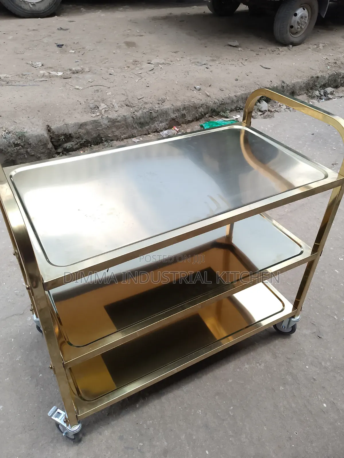 3 Step Gold Trolley 90cm
