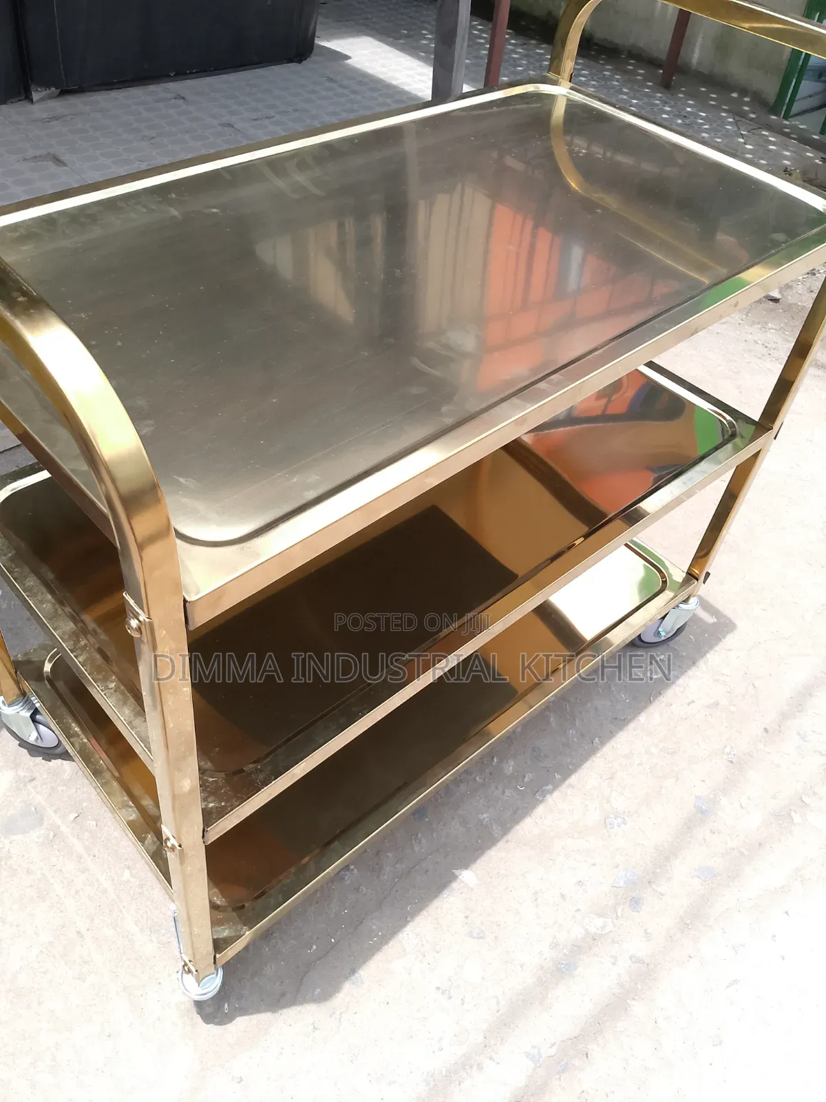 3 Step Gold Trolley 90cm