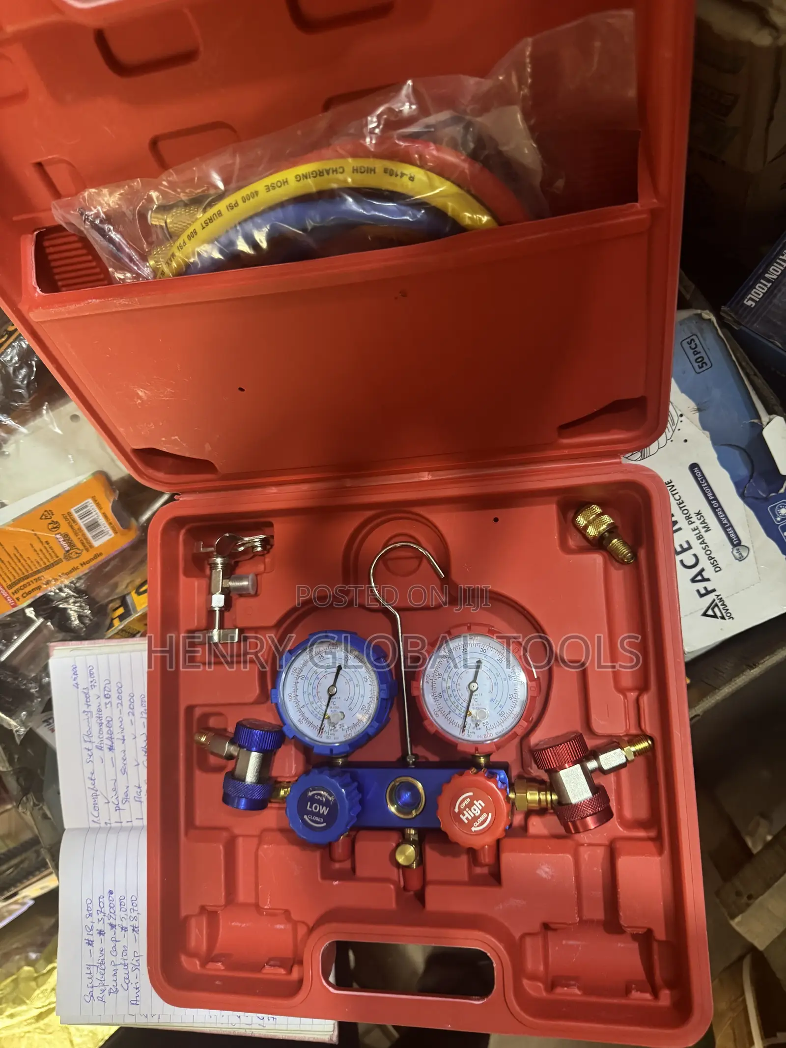AC Manifold Gauge Set – 2-Valve Refrigeration Charging Kit