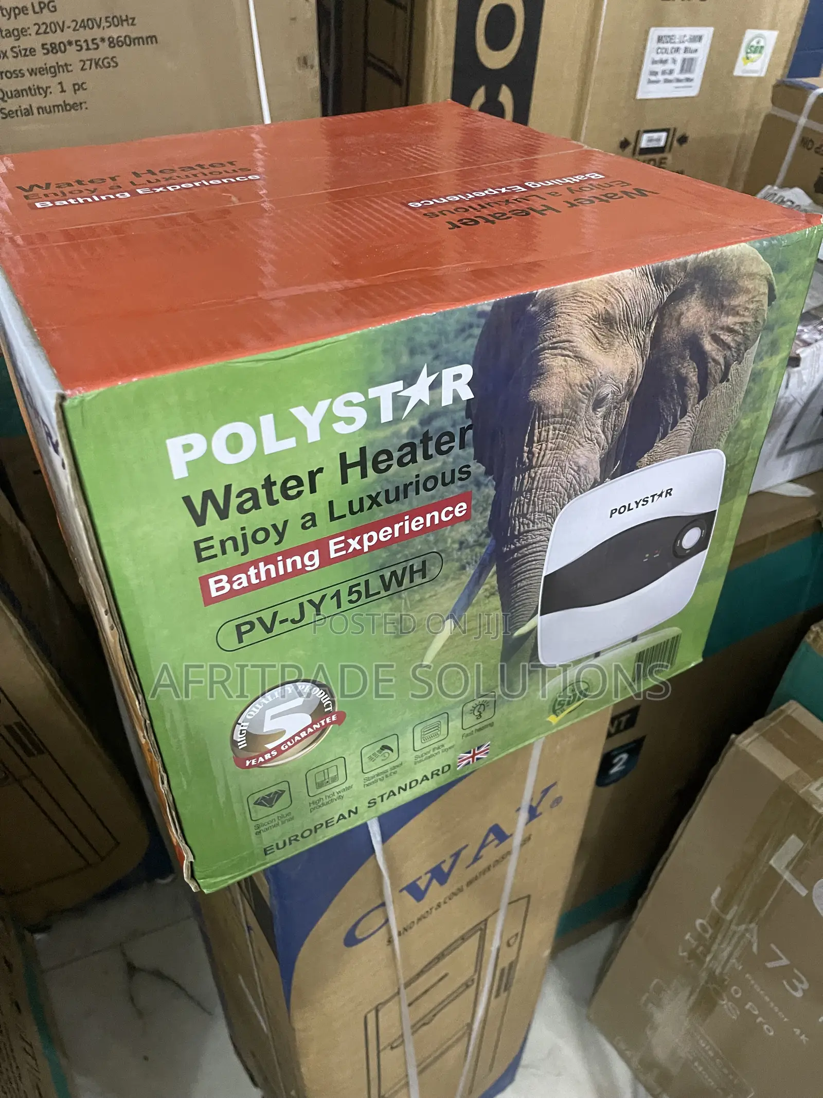 Polystar PV-JY15LWH 15L Electric Water Heater for Bathrooms