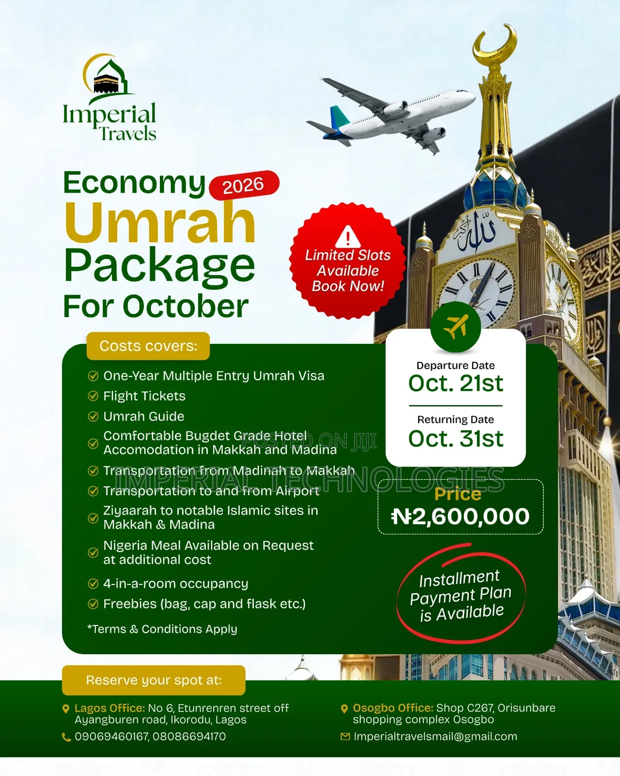October Umrah Package