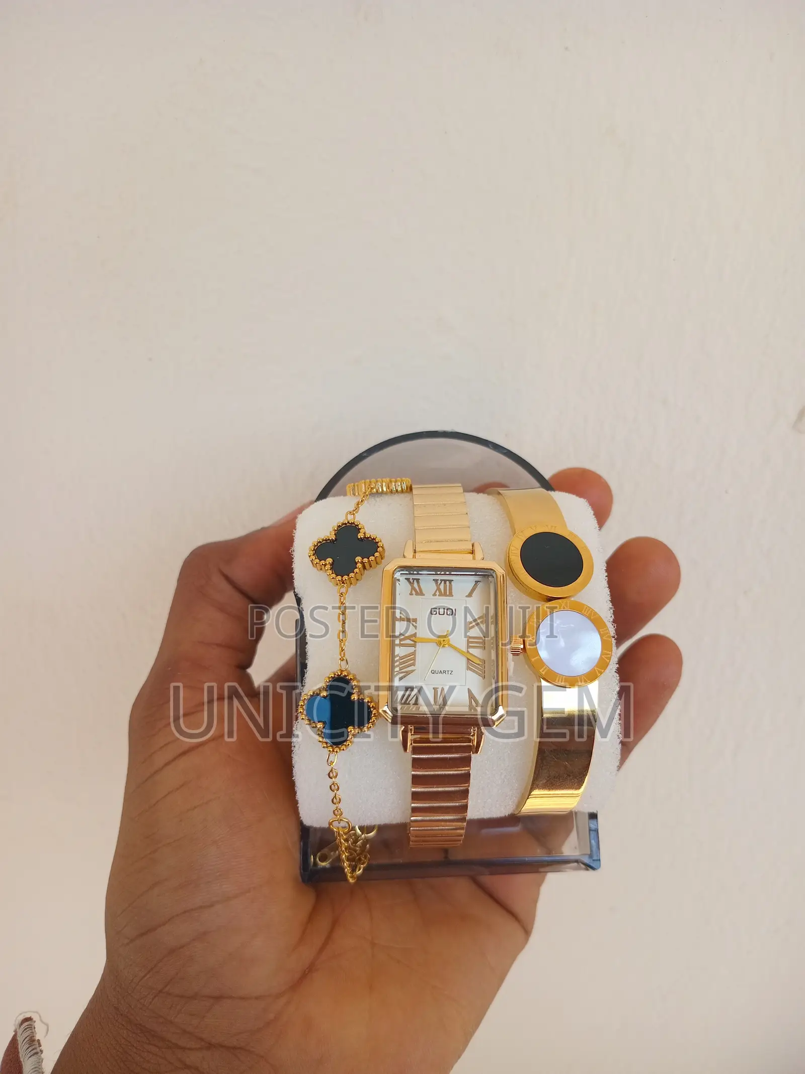 Female Wristwatch With Bracelet + Bangles