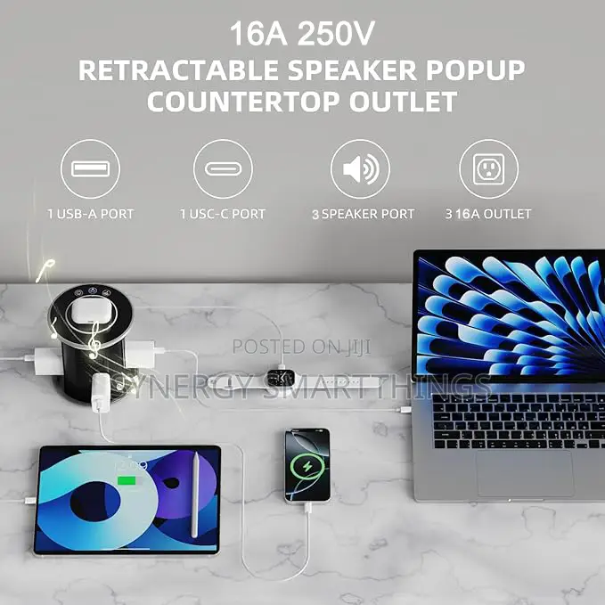 Tuya Retractable Popup Socket - Counter Top Outlet Wireless Charger
