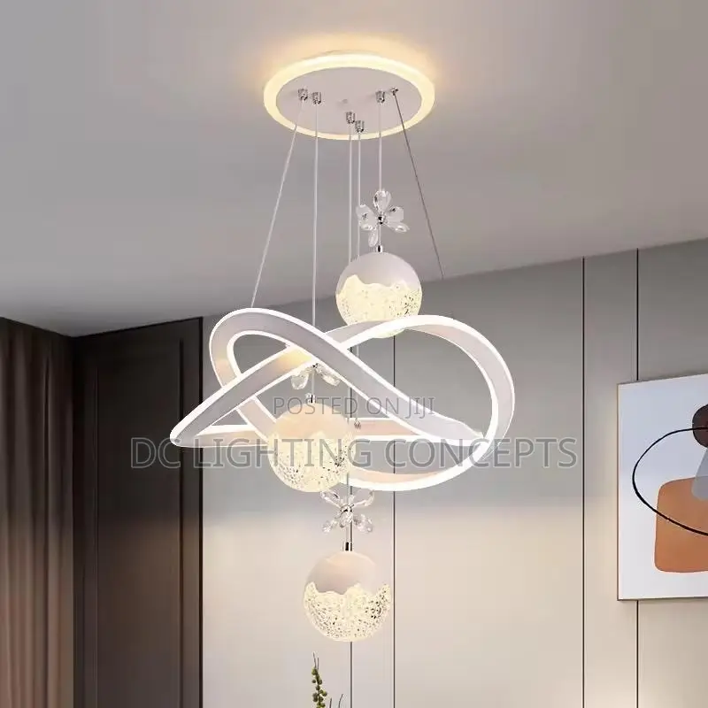 Modern Island K9 Crystal Flower Pendant Chandelier for Living Room.