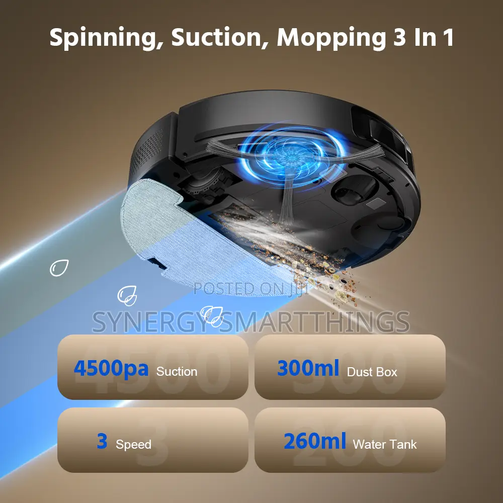 Tuya WiFi Robot Vacuum Cleaner Mop Strong Suction Smart Self Charging