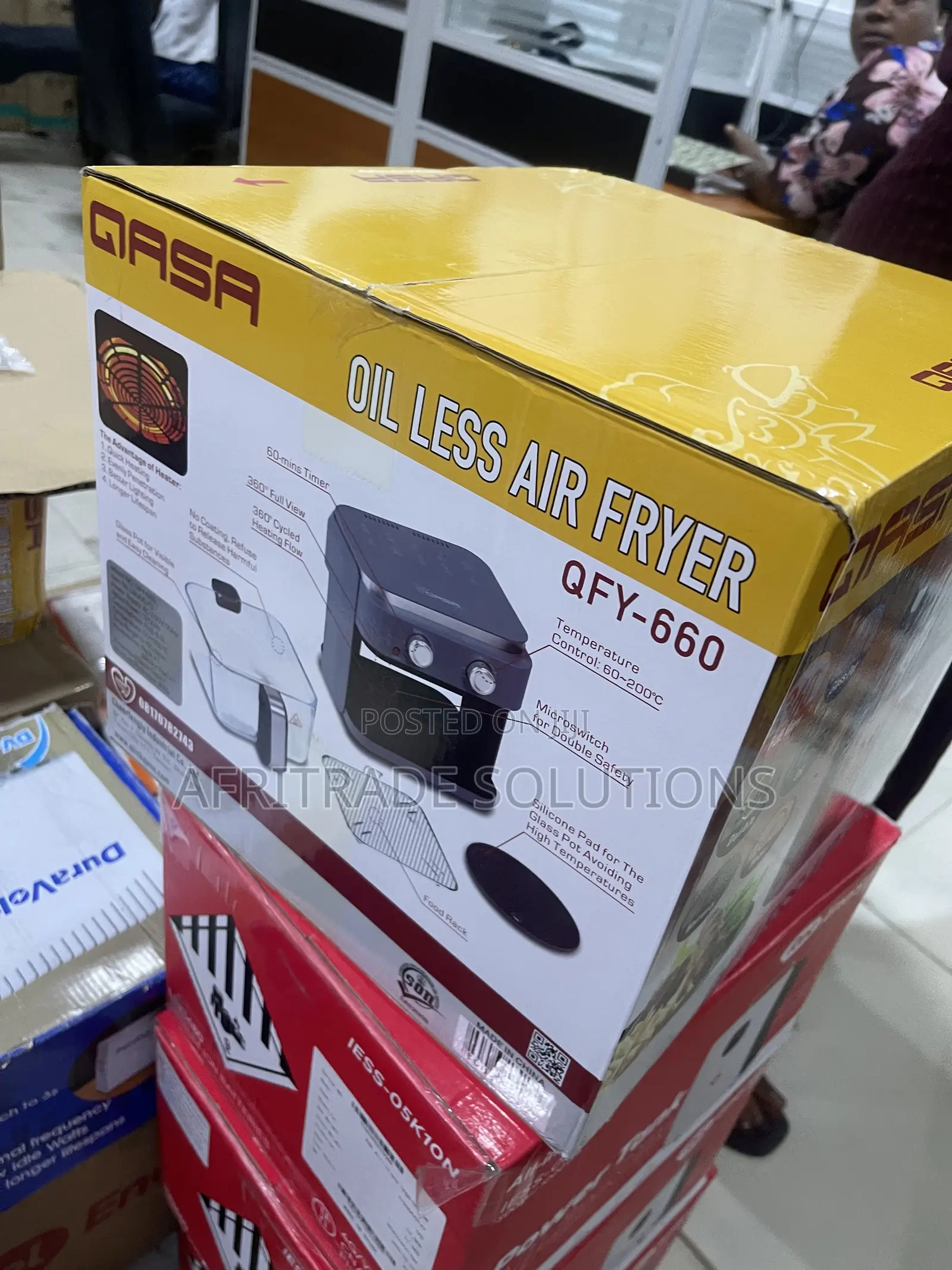 Qasa QFY-660 6L Oil Free Air Fryer for Healthy Cooking