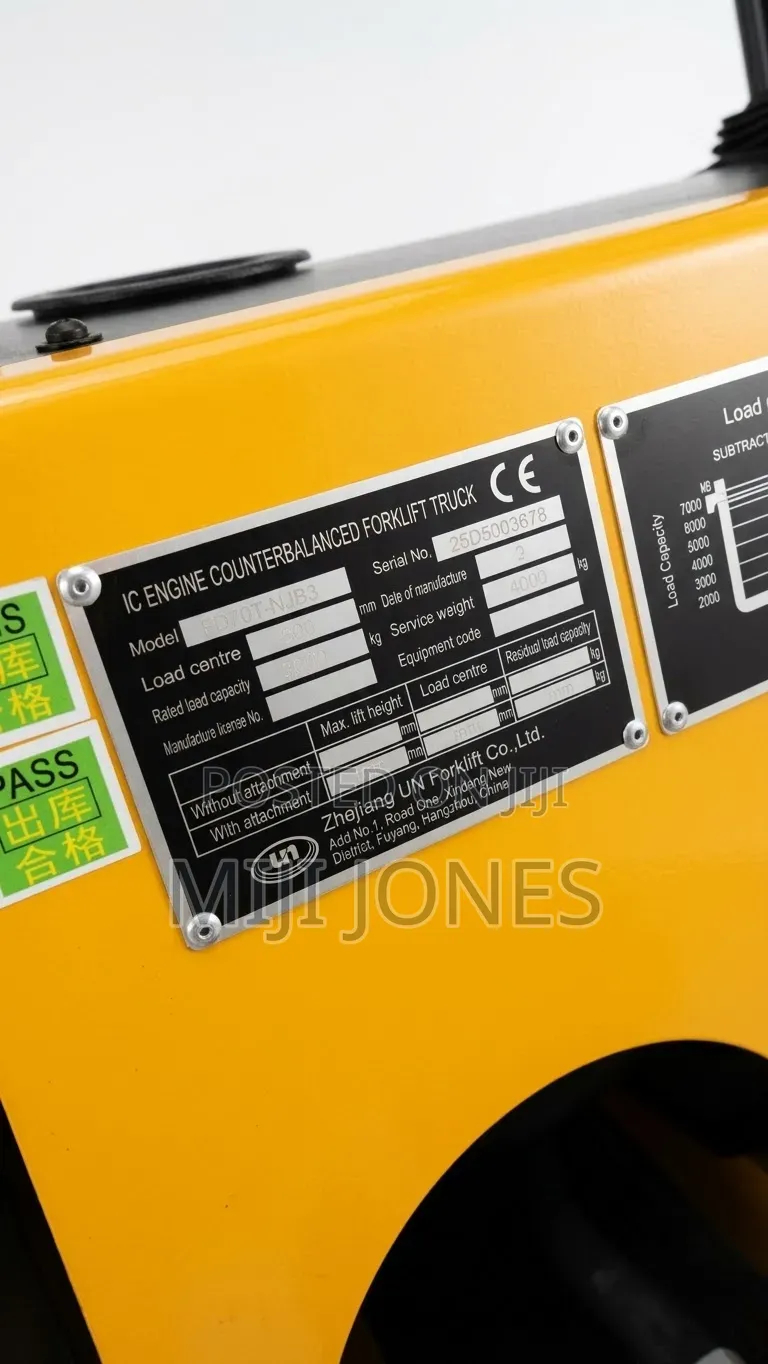 Brand New UN 7 Ton Diesel Forklift – 4.5M, Isuzu Engine, Solid Tires