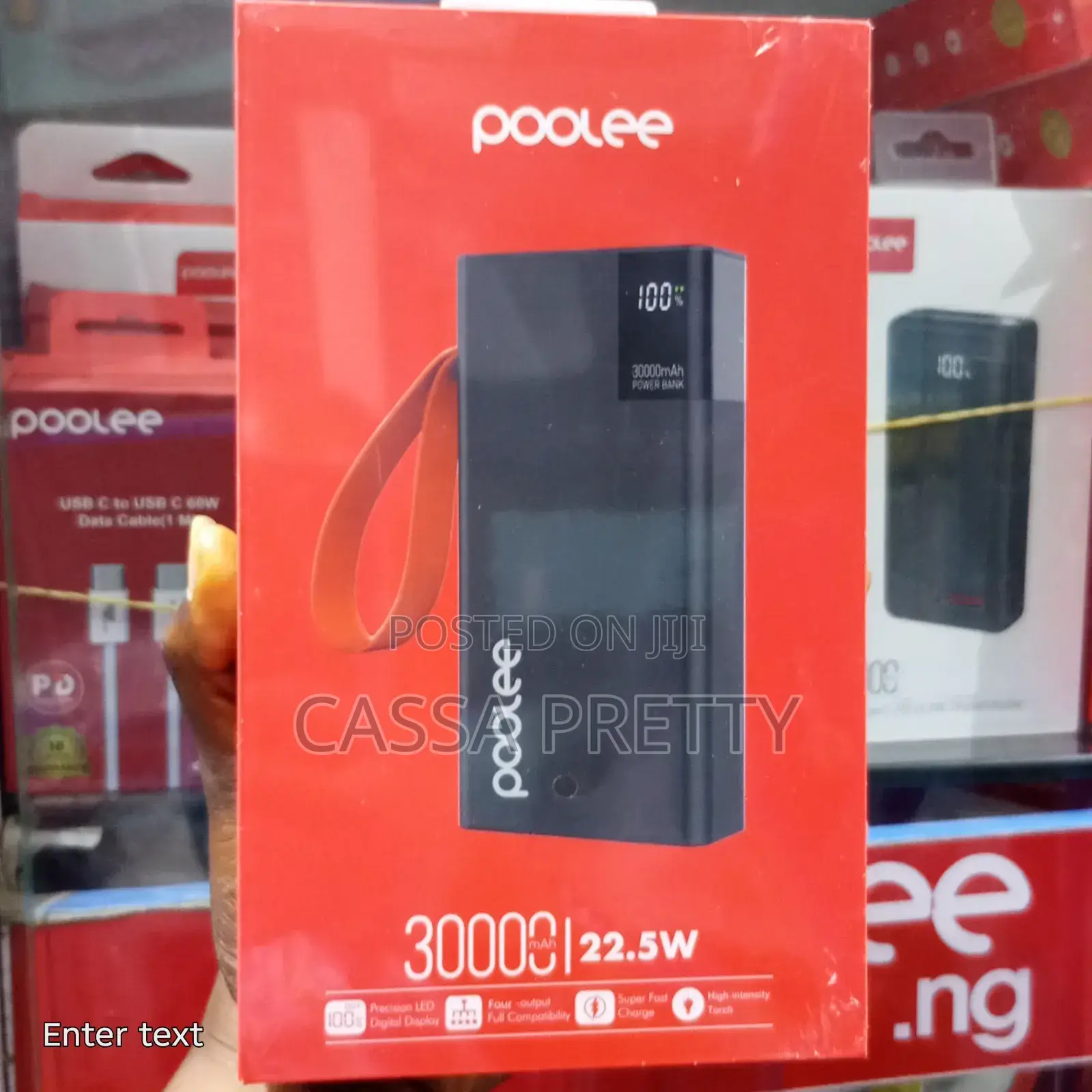 Poolee 30000mAh Power Bank 22.5W Super Fast Charge With LED Display