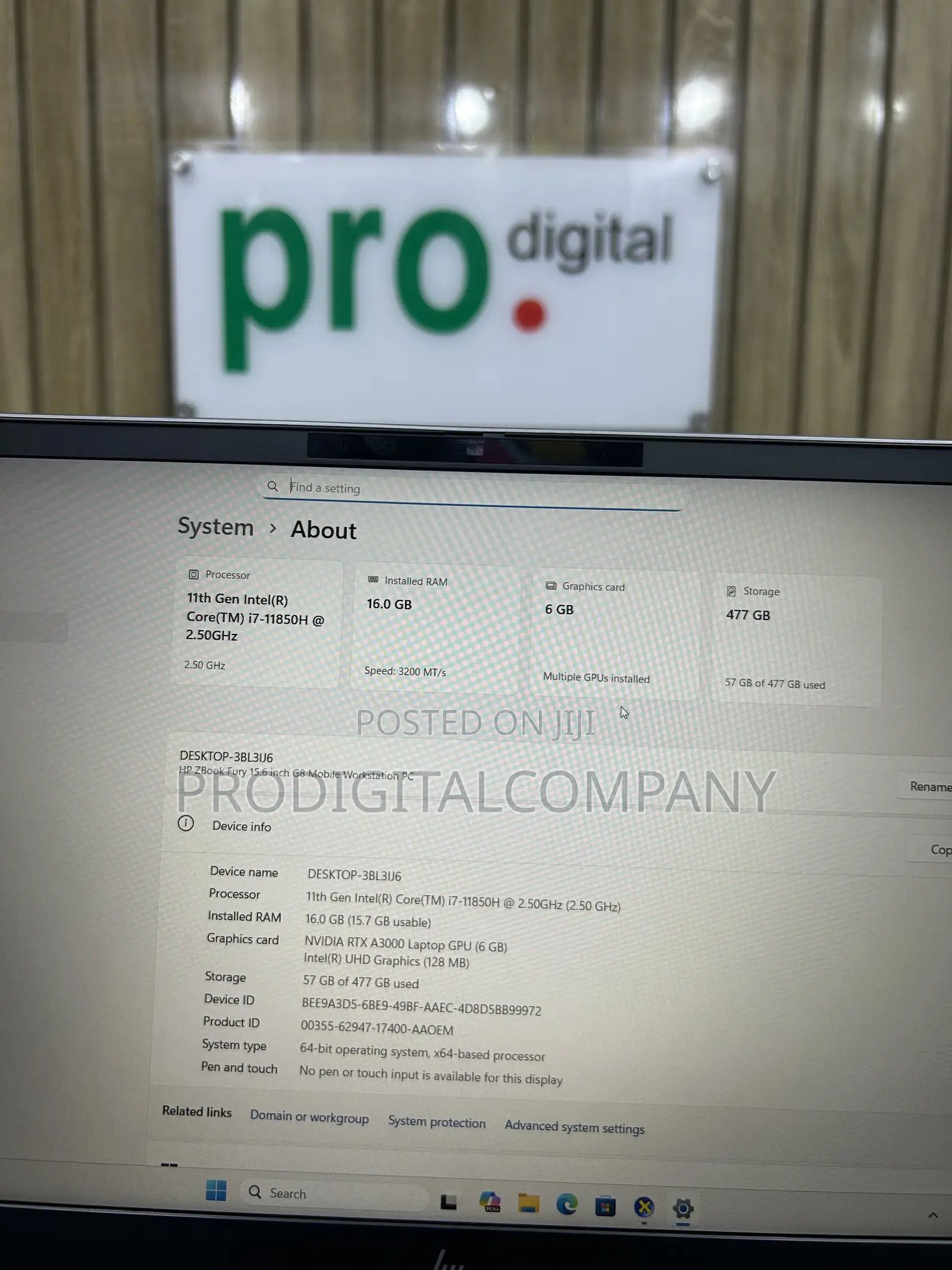 Laptop HP ZBook Fury 15 G8 16GB Intel Core i7 SSD 512GB