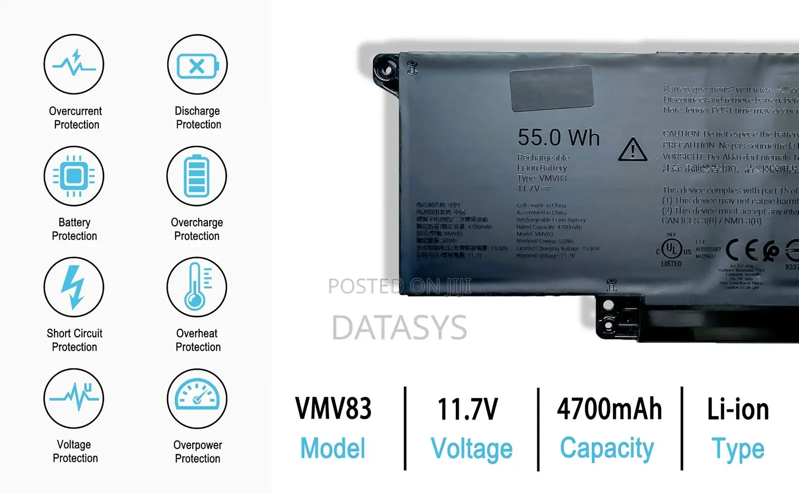 Dell VMV83 Laptop Battery for Dell Pro 13, Pro 14 and Pro 16 Plus