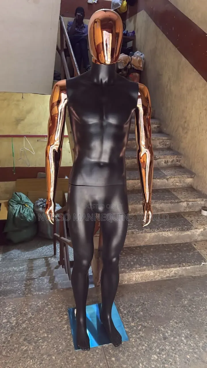 Black and Rose Gold Male Chrome Mannequin