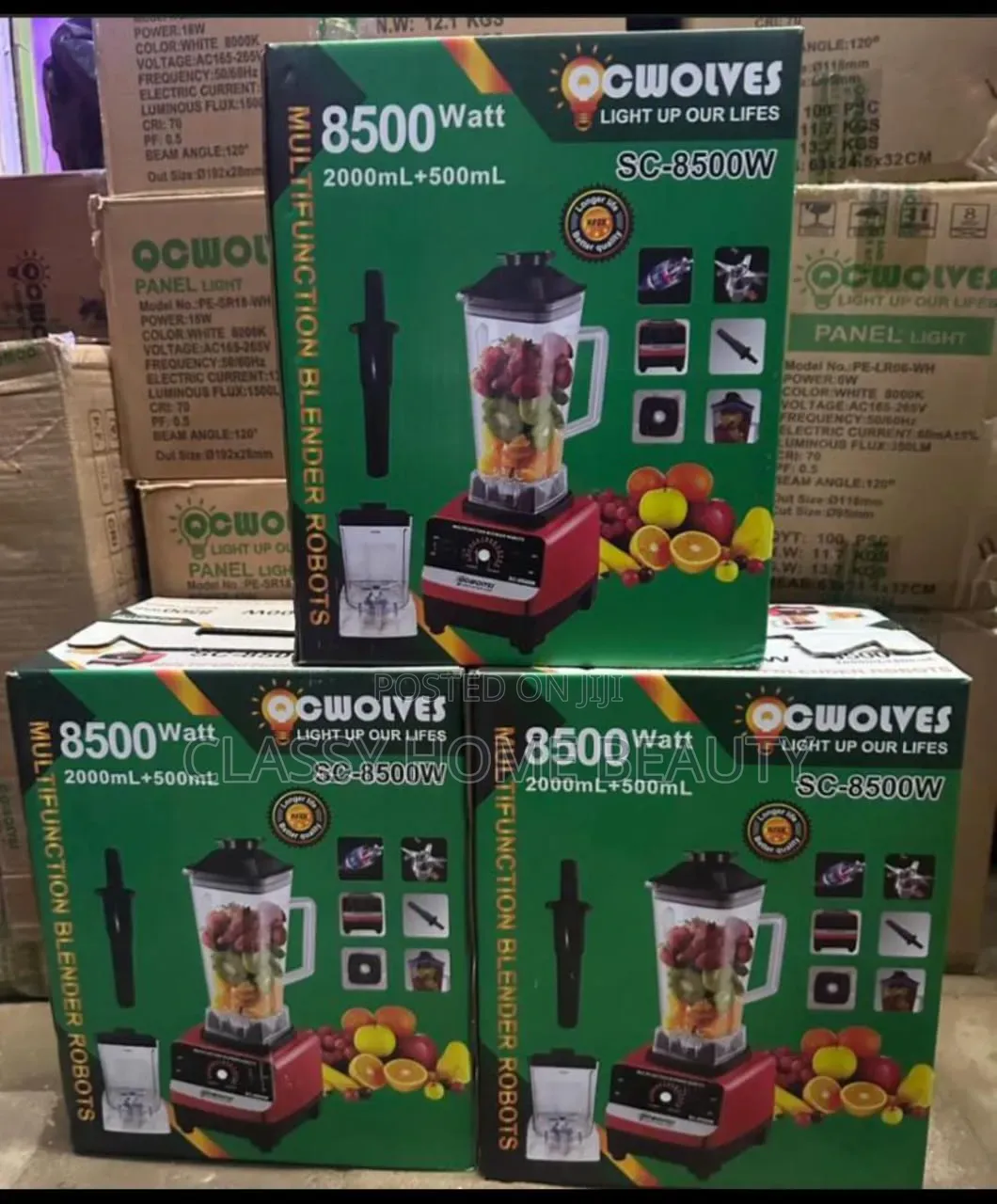 Ocwolves 8500W Heavy-Duty 2-in-1 Multifunction Blender (2L + 500ml Jar