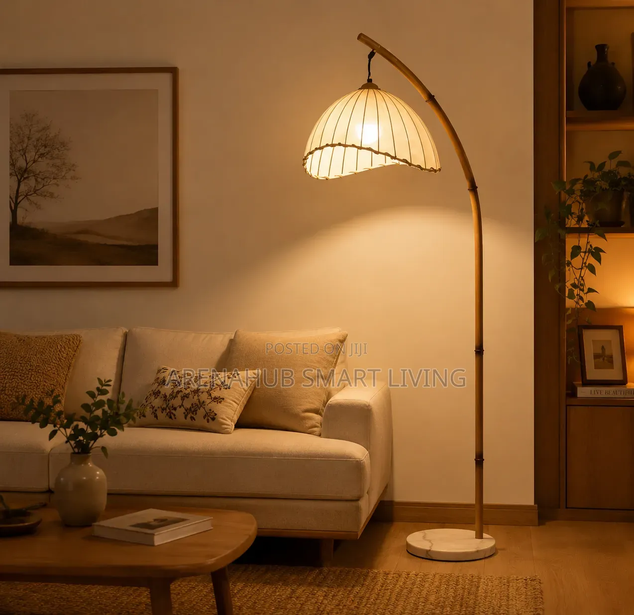 Japanese Style Silent Wind Lantern Type LED Floor Lamp for Reading