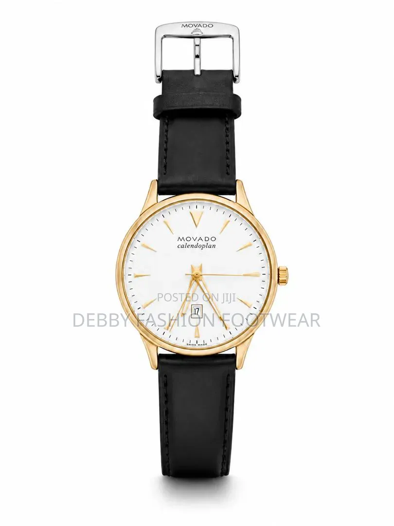 Water Resistant MOVADO Heritage Series Leather Watch