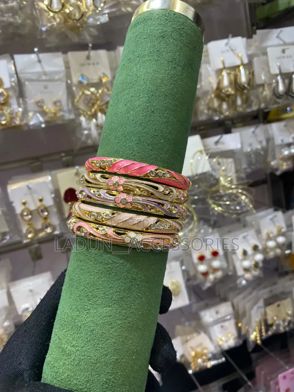 Vintage Enamel Geometric Bangles