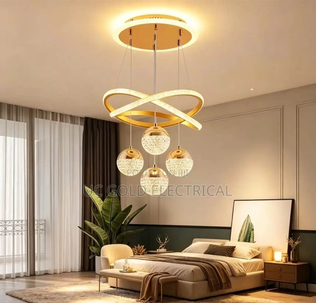 Modern Dining Room Led Chandelier Round Minimalist Linear Nordic