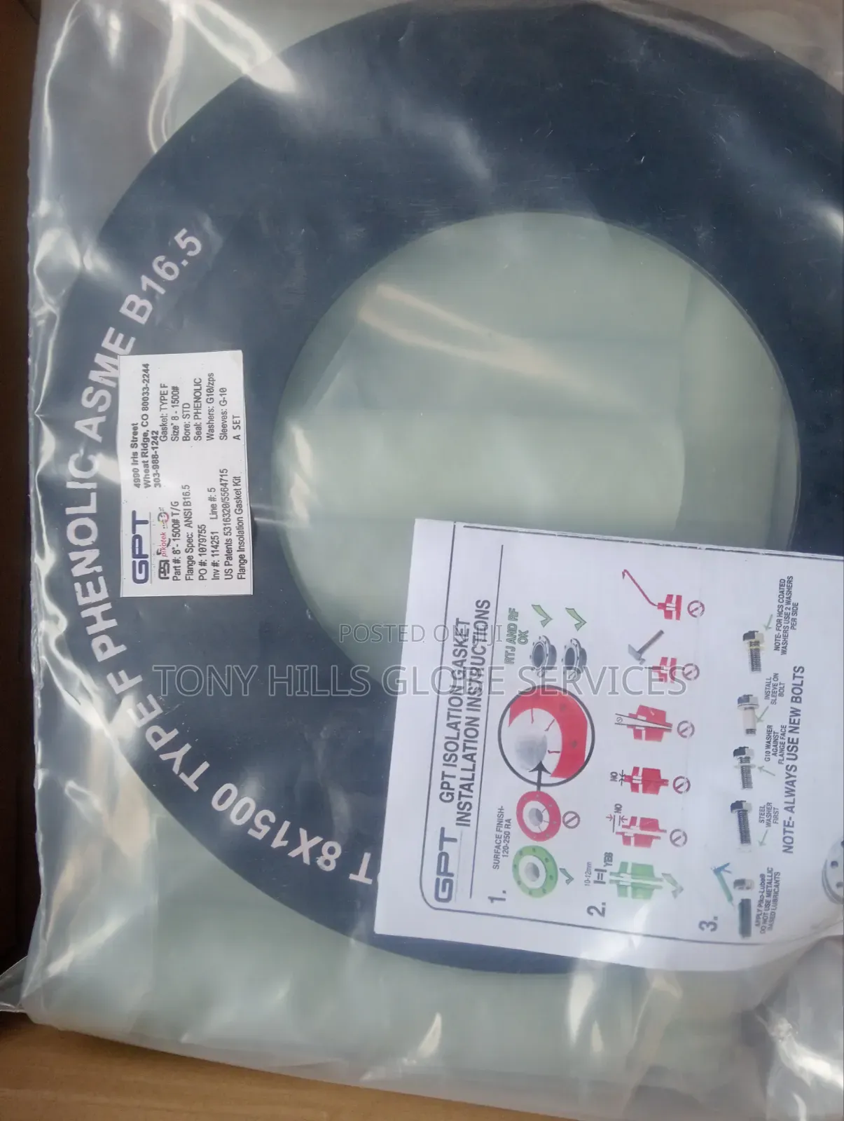 8x1500 Flange Insolation Gasket Kit Phenolic