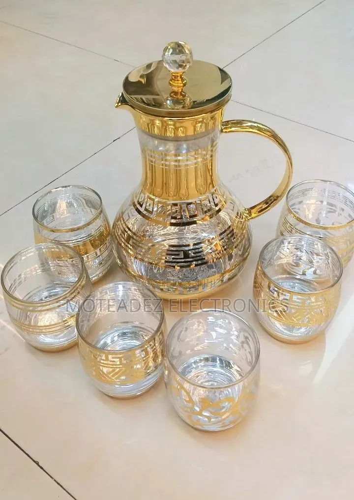 High Quality Luxury Style Glass Water Pitcher With 6pcs Glass Cups