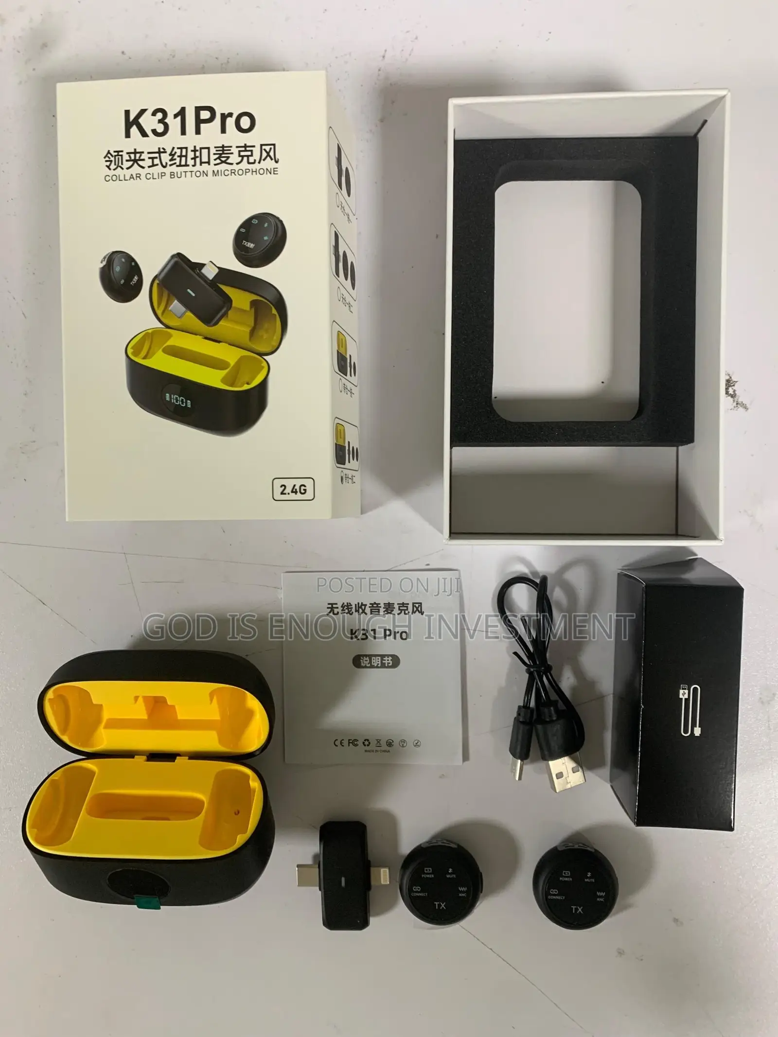 K31 Pro Lavalier Wireless Mic Magnetic With Charging Case 2in1(ANC)