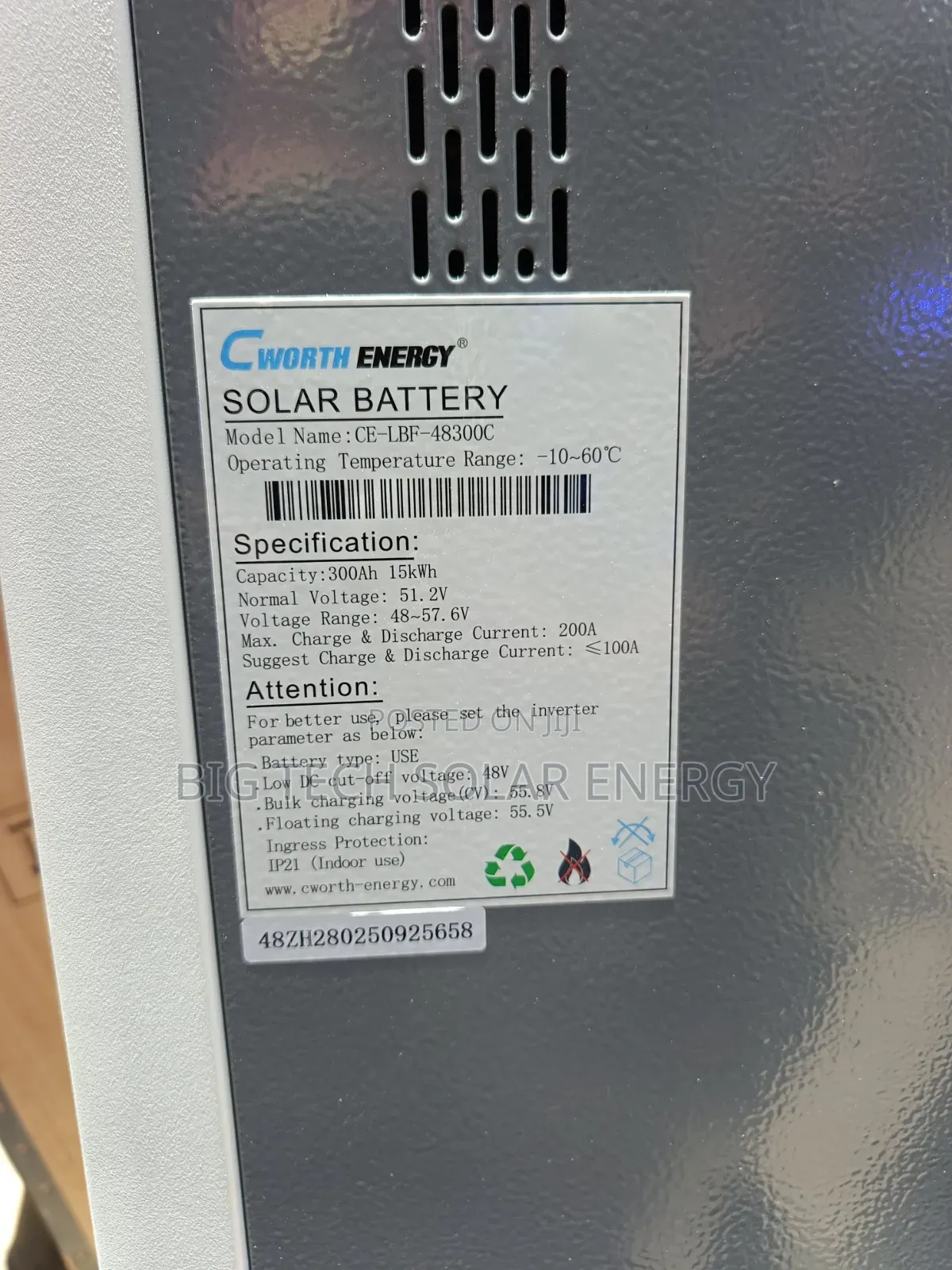 15kwh 48v Cworth Energy Lithium Ion Battery