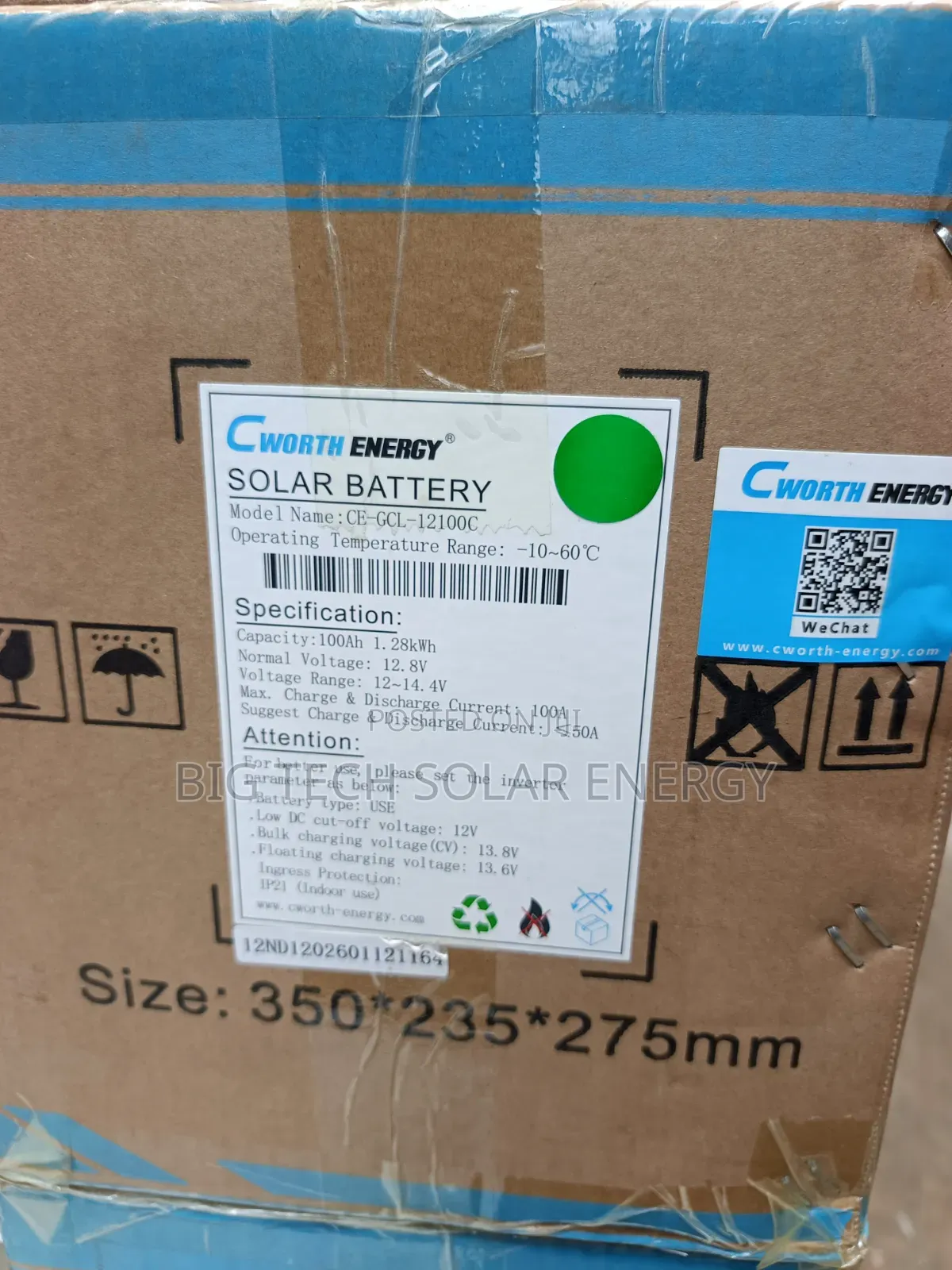 1.28kwh 12v Cworth Energy Lithium Ion Battery