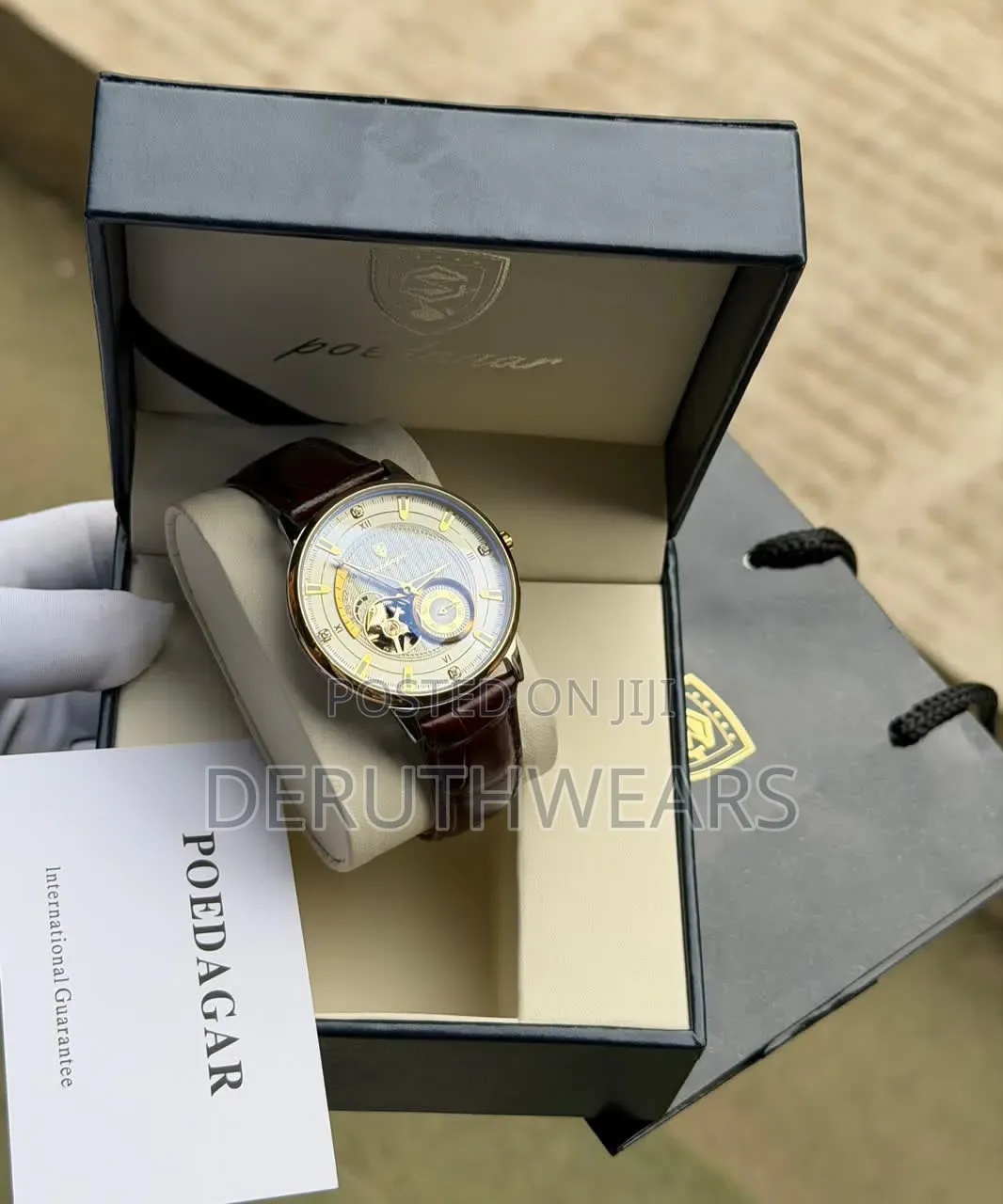 Poedagar Automatic Leather Watch