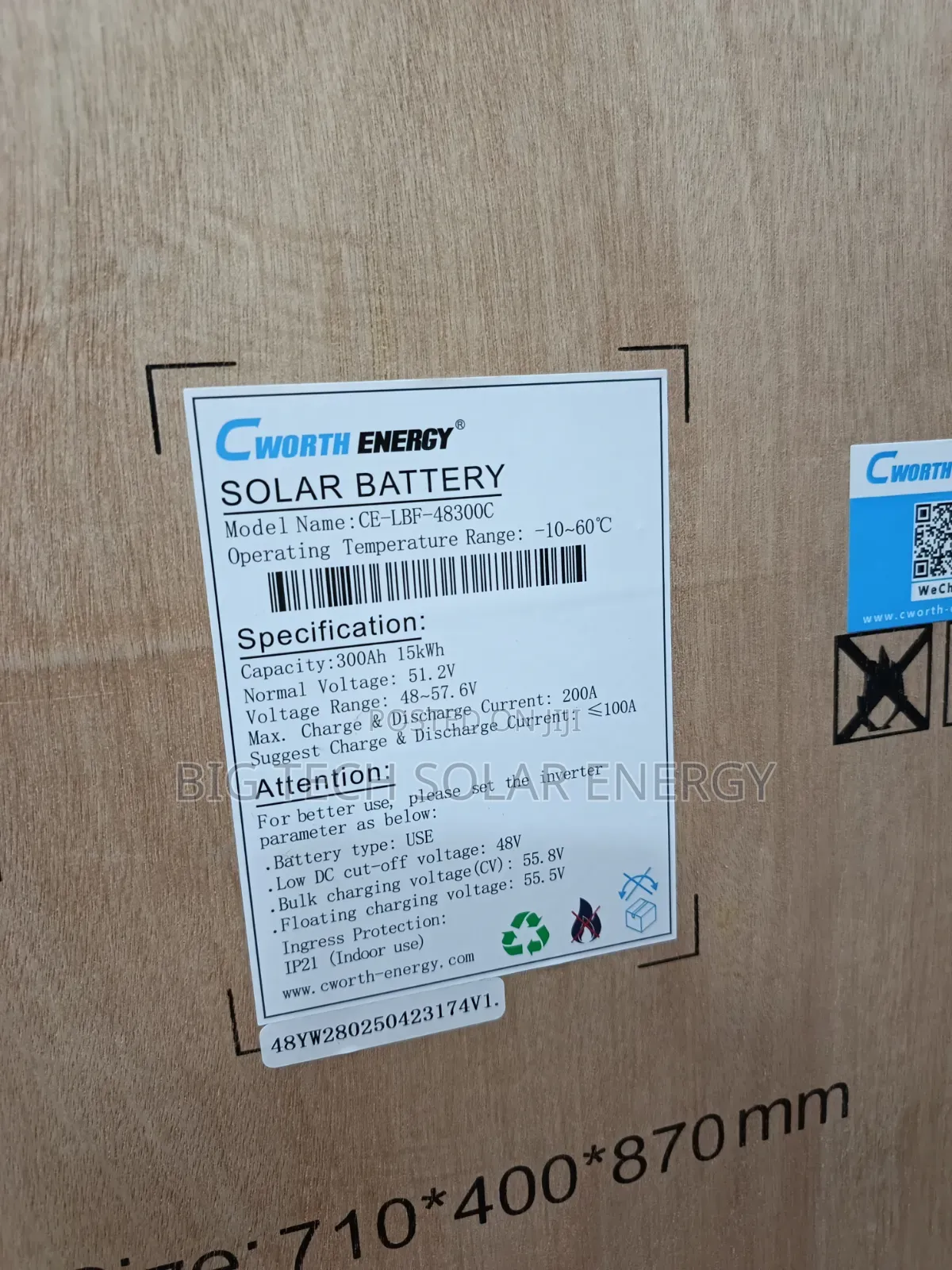 15kwh 51.2v Cworth Energy Lithium Ion Battery