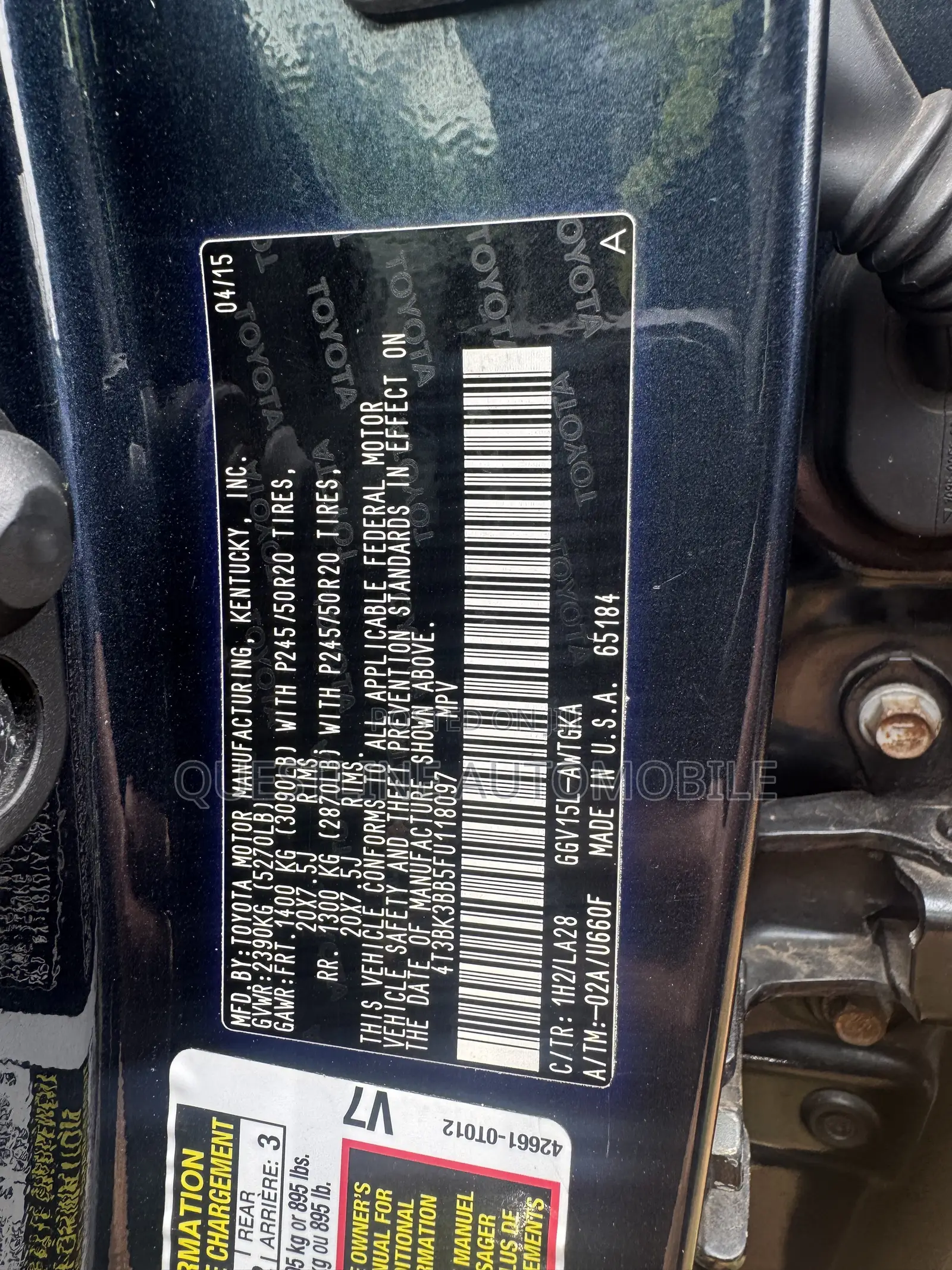 Toyota Venza XLE 4dr Wagon (3.5L 6cyl 6A) 2015 Black