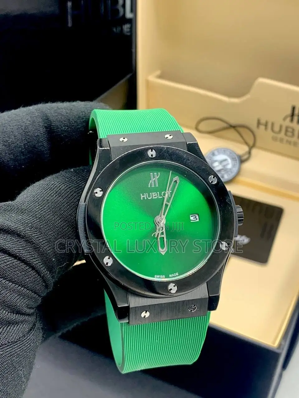 Hublot Quality Luxury Men Rubber Strap Wristwatch