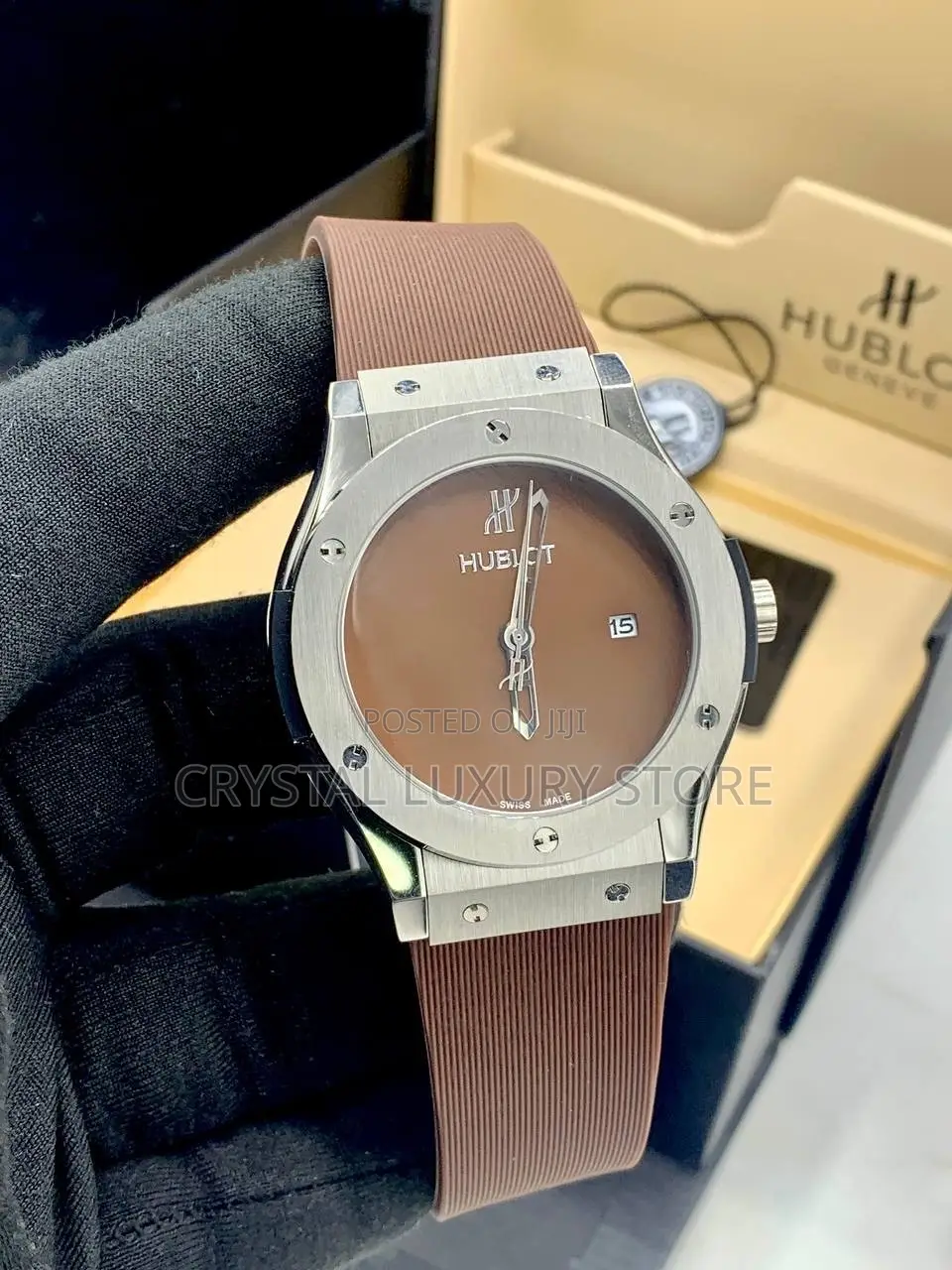 Hublot Quality Luxury Men Rubber Strap Wristwatch