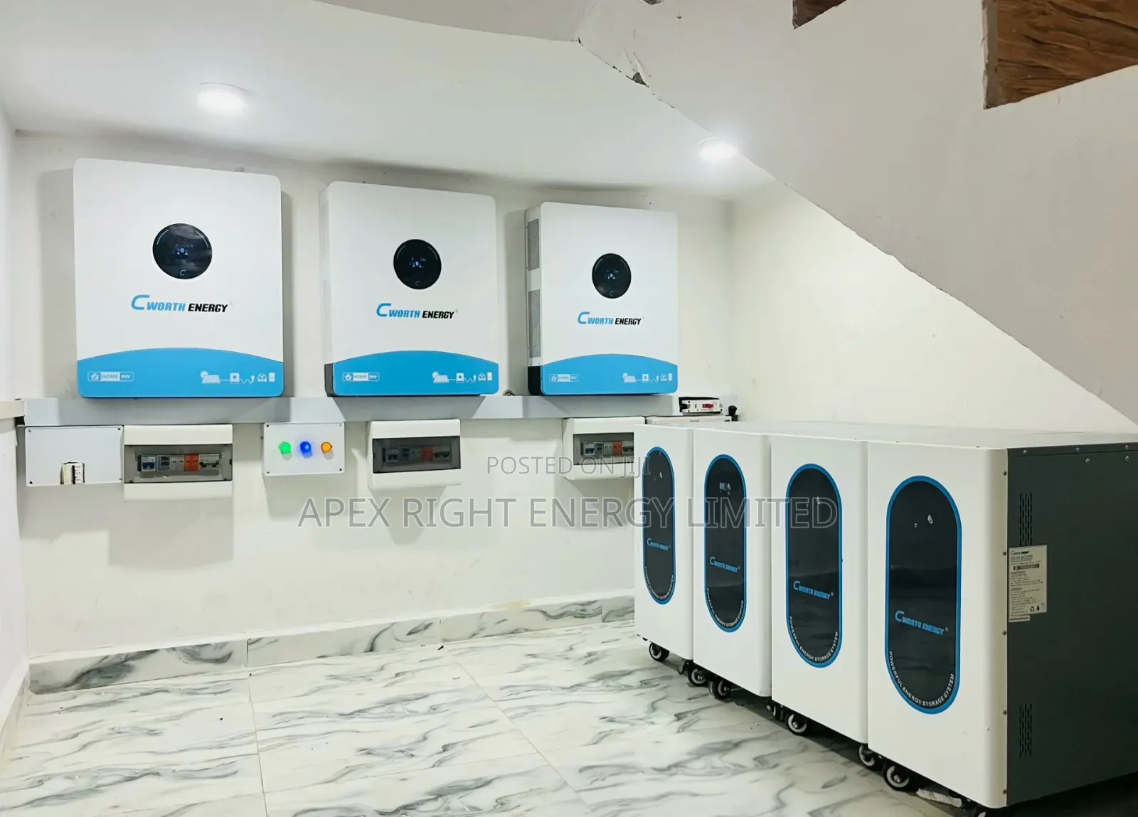 Full Setup 36kva Cworth Hybrid+60kwh Cworth Lithium+650w Panel X48