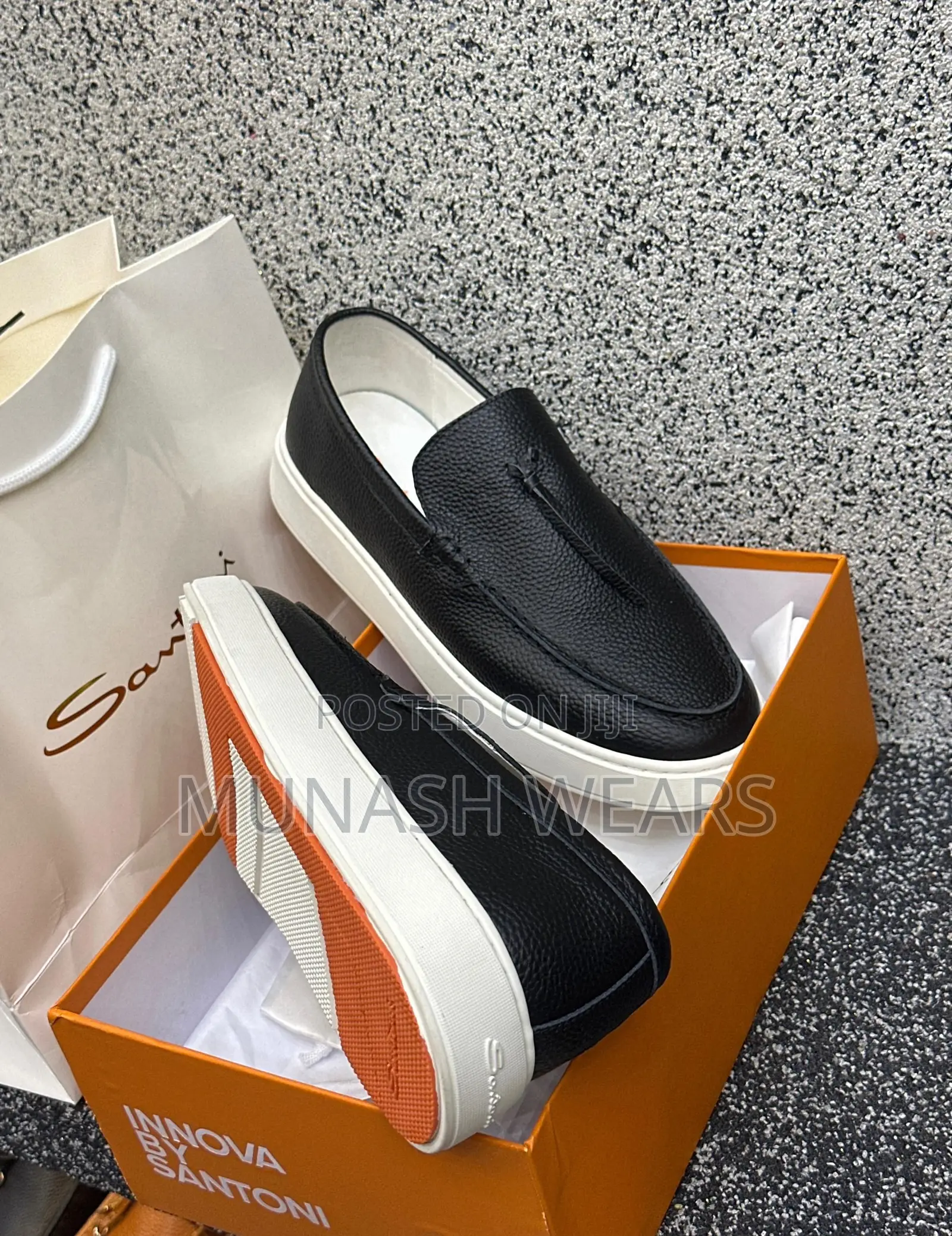 Santoni Original Leather Loafers