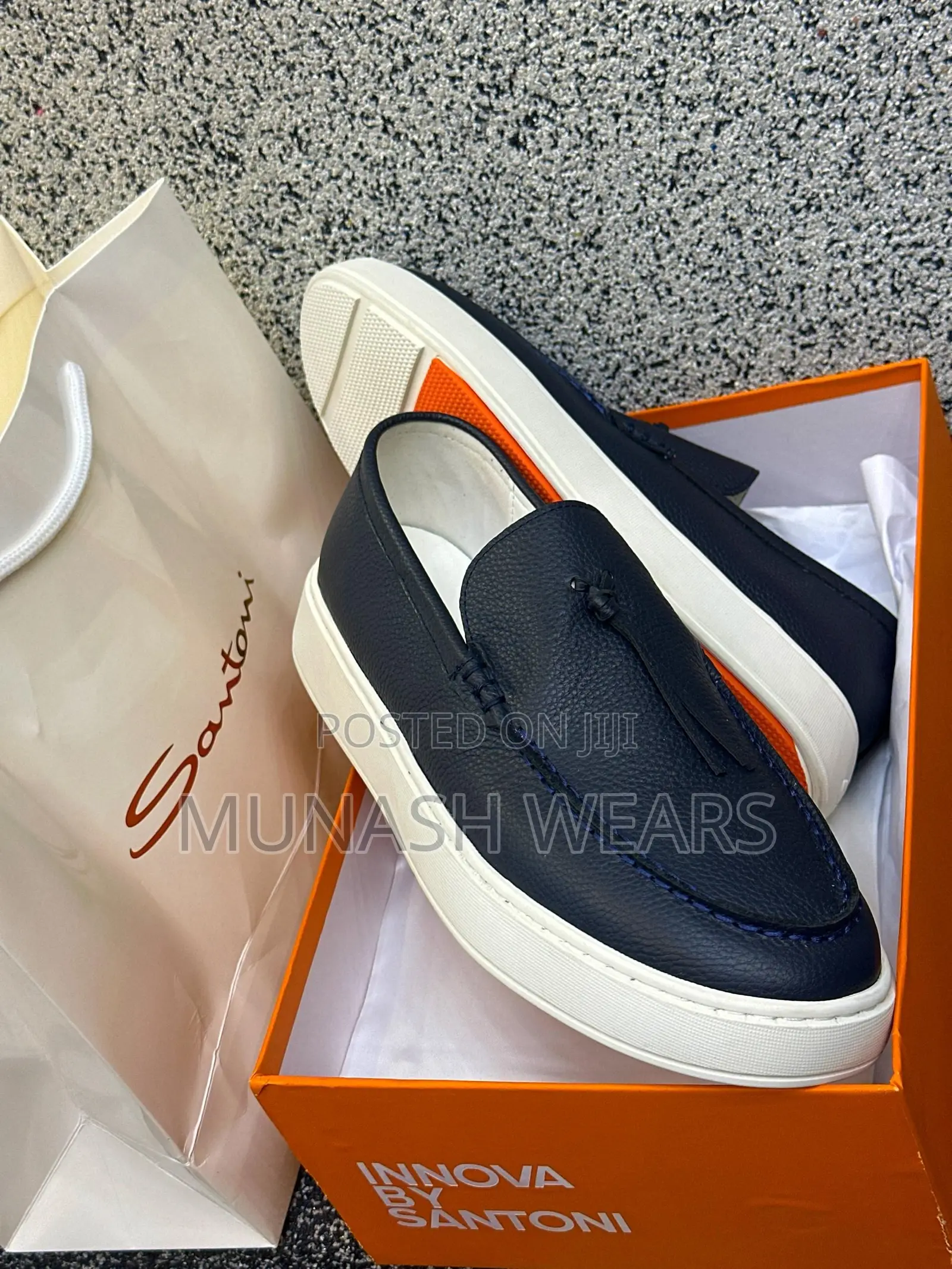 Santoni Original Leather Loafers